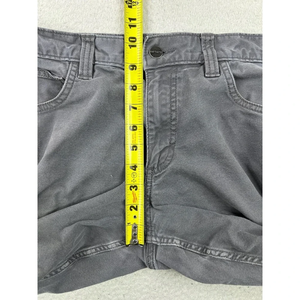 Carhartt Mens 30x30 Gray Rugged Flex Relaxed Fit Canvas Carpenter Pants BN2517-M